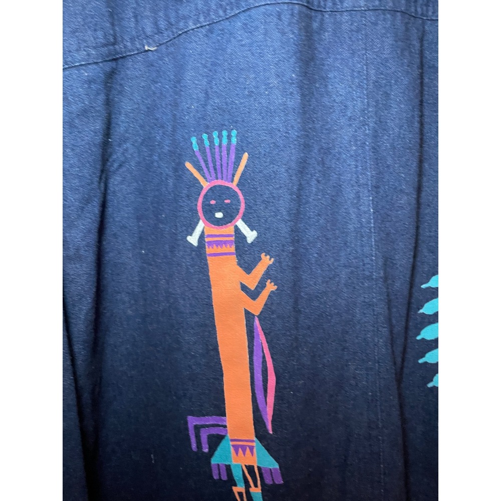 Vintage Art to Wear Kokopelli Native Inspired Eclectic Overshirt Statement Piece - Picture 7 of 14